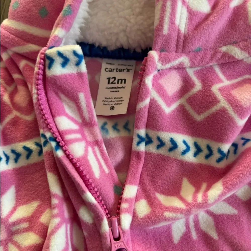 Carters Pink Patterned Baby Onesie